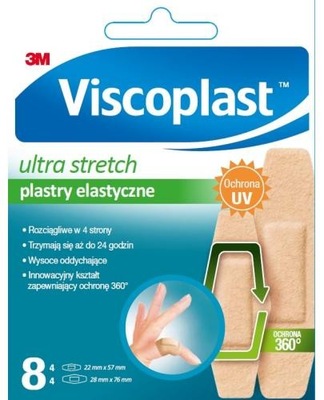 Viscoplast Ultra Stretch zestaw plastrów 8 sztuk