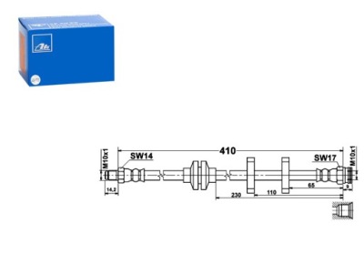 Шланг гальмівний гнучкий перед l/p fiat bravo ii marea stilo фото №1