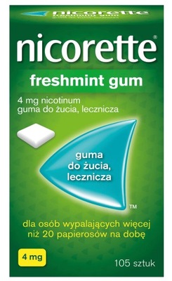 Nicorette Freshmint Gum, 4mg, 105 sztuk