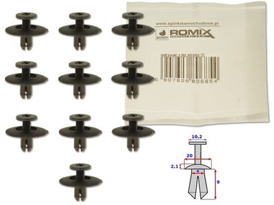 SUZUKI VITARA 98-05 CLIPS CLAMP MANIFOLD MUDGUARDS 10X  