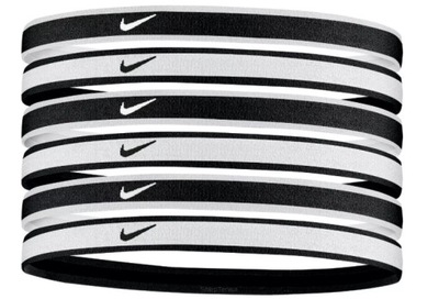 Čelenky Nike Tipped Swoosh Headbands 2.0 x6 bielo-čierne