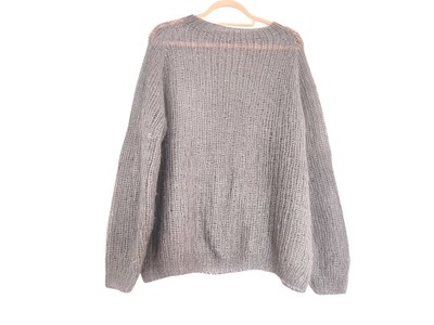 Lawendowy wełniany sweter oversize L / XL 1619n