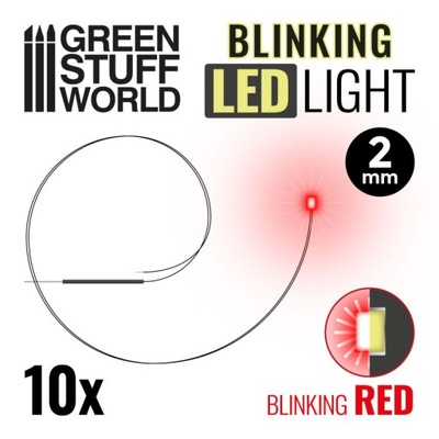 Migające diody LED czerwone 2mm 10szt.