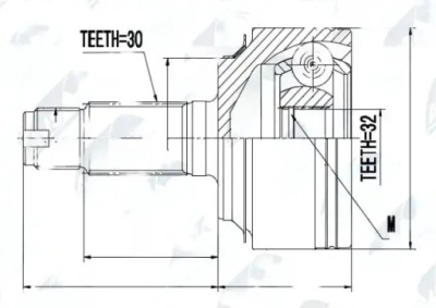 Шарнир полуось npz-hd-058 nty honda cr-v iii фото №1