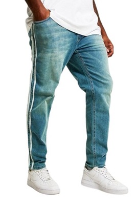 Boohoo męskie niebieskie spodnie jeansowe W38