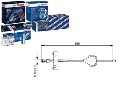 Тягa трос гальма ручного bosch 1221413 1s712a фото №1