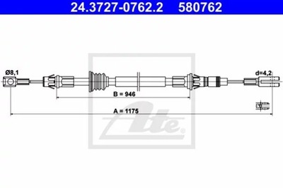 ATE 24.3727-0762.2 CIĘGŁO, ТОРМОЗ СТОЯНОЧНИЙ