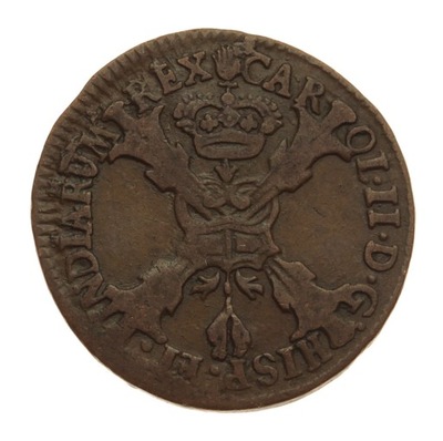 [M0275] 1/2 liard 1696 charles II rzadka