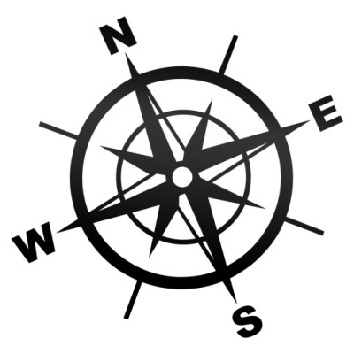 RÓŻA WIATRÓW ODBLASKOWA NAKLEJKA NA AUTO CZARNA