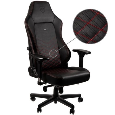 FOTEL NOBLECHAIRS HERO, CZARNY, CZERWONE OBSZYCIE