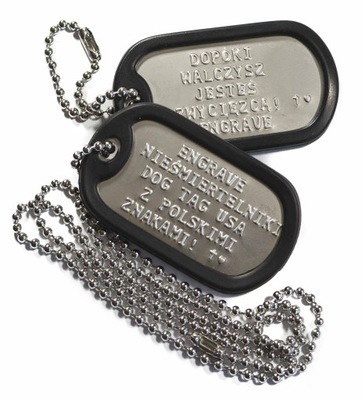 DOG TAG Z GRAWEREM, NIEŚMIERTELNIK, IDENTYFIKATOR