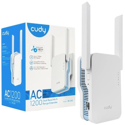 MOCNY wzmacniacz sygnału WiFi internetu Cudy RE1200 AP AC1200 Dual-band LAN