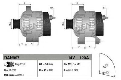 Denso генератор alfa romeo mito 1.3 multijet 955 фото №1