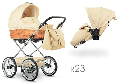 jasny wózek dla dziecka Classic Retro Lonex 3w1