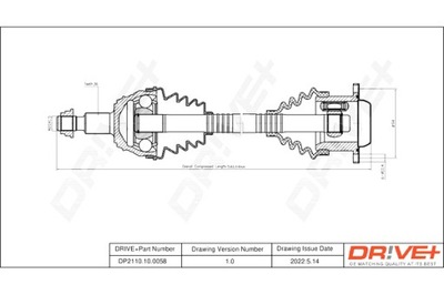 DRIVE+ PUSAŠIS PAVAROS VOLKSWAGEN GOLF 97-05 L 