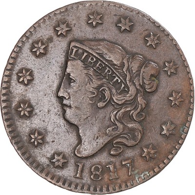 Moneta, USA, Coronet Head, Cent, 1817, Philadelphi