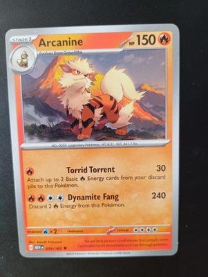 Arcanine Pokemon 151 2023 rok 059/165 POKEMON TCG