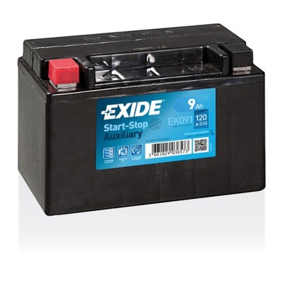 АККУМУЛЯТОР EXIDE EK091 CK 091 СТАРТ СТОП AUXILIARY 12V 9AH 120A