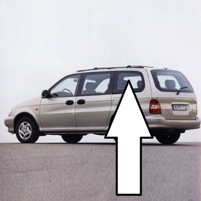 Скло кузовна ліва задня kia carnival i 99-01 фото №1