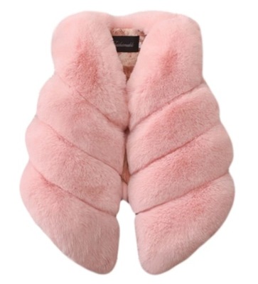 BEZRĘKAWNIK KOŻUSZEK CIEPŁY DZIEWCZĘCY KAMIZELKA