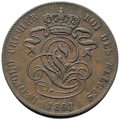 80791. Belgia - 2 centymy - 1863r.