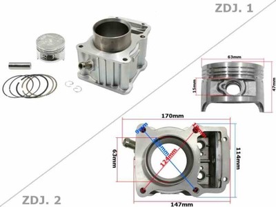 CILINDRAS ATV 200 CG 63.5MM PIN 15MM LC QUAD LINCIN BASHAN SHINERAY LINHAI 