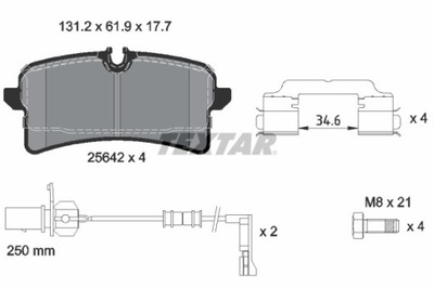 КОЛОДКИ ГАЛЬМІВНІ AUDI ЗАД A8 2,0-4,2 QUATTRO 09-16 2564201