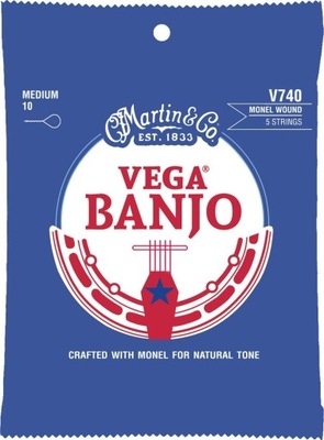 Martin V740 Strings Vega Retro Banjo 7405 Str Med