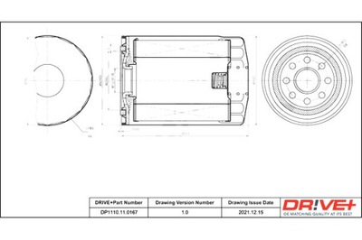 DRIVE+ FILTRO ACEITES LAMBORGHINI GASOLINA 2.0 75-8 1 URRACO  