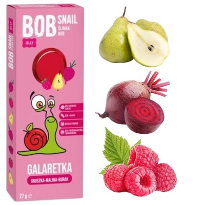 Bob Snail Galaretka Owocowa Przekąska Gruszka Malina Burak Bez Cukru 27g