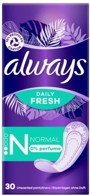 Always WKŁADKI 30szt. Daily Fresh NORMAL 0% Perfume
