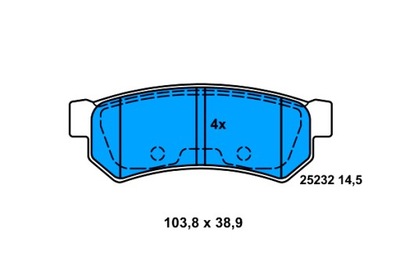 ATE ZAPATAS DE FRENADO PARTE TRASERA CHEVROLET LACETTI NUBIRA 1.4-2.0D 01.05-  