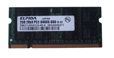 Pamięć do laptopa SODIMM DDR2 800MHz PC6400 Elpida 1x 2GB Gwarancja