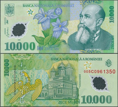 Rumunia - 10000 lei 2000 * P112a * polimer