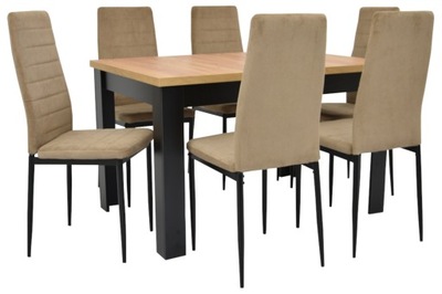 Komplet do salonu stół rozkładany z krzesłami NOWY