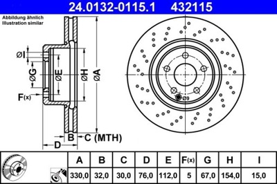 2X DISCO DE FRENADO DB PARTE DELANTERA W220 3,2-5,0 98-05 24.0132-0115.1  