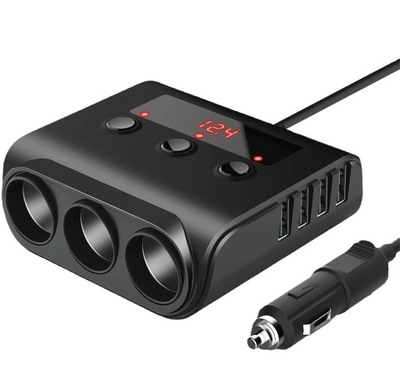 DISTRIBUIDOR ENCAJES ENCENDEDOR 12V +4X USB VOLTÍMETRO AUTO PLS42  