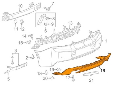 СПОЙЛЕР БАМПЕРА CHEVROLET CAMARO 2016- 23404791