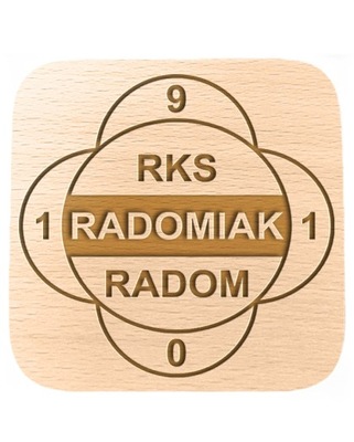 Drewniana podkładka pod kubek, kufel Radomiak Radom