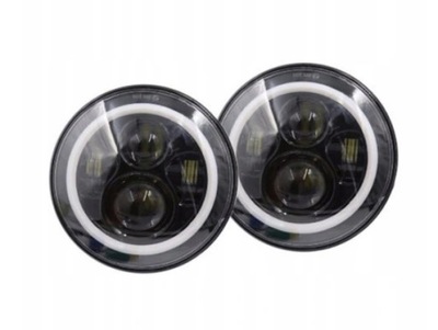 2X 7'' КРУГЛЫЕ РЕФЛЕКТОРЫ LED (СВЕТОДИОД ) 75W HI/LO