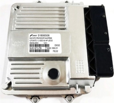 Бортовий комп'ютер ecu fiat grande punto 51806506 mjd6f3.pb фото №1