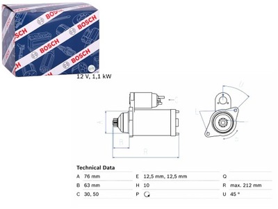 СТАРТЕР BOSCH 0986027090 AUDI A3 SEAT ALTEA SKODA OCTAVIA YETI VW