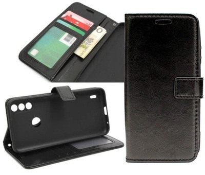 Etui Smart Crazy do Motorola E7 E7i Power czarne Case Pokrowiec I SZKŁO