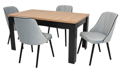 Zestaw stół i 4 krzesła fotelowe do salonu