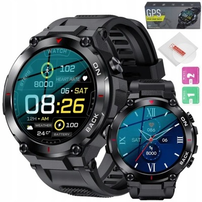 SMARTWATCH MĘSKI ZEGAREK Z GPS TĘTNO PULS PL MENU