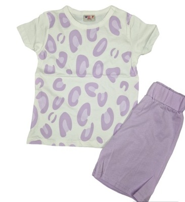 Komplet dla dziewczynki bluzka spodenki fioletowy rozmiar 104-110(4-5lat)