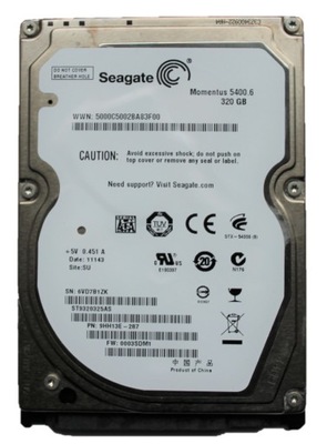 DYSK 2,5'' 320GB SEAGATE ST930325AS 5400RPM 9,5mm