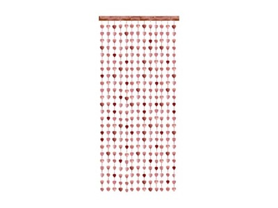 Kurtyna - Serca, różowe złoto, 100x245 cm