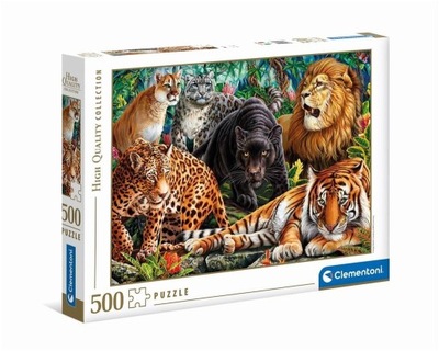 PUZZLE 500 HQ WILD CATS, CLEMENTONI