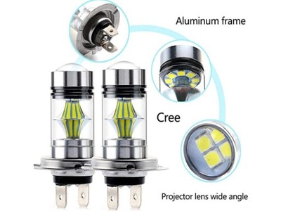 LUZ H7 DIODO LUMINOSO LED CREE LUCES 8000LM 6000K FARO  